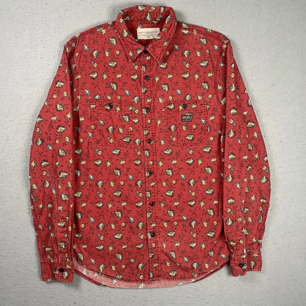 Denim & Supply Ralph Lauren Red Floral Button-Down Shirt